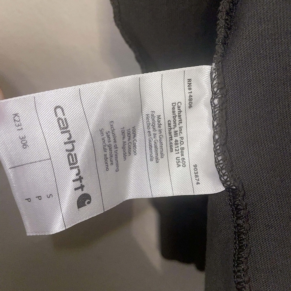 Carhartt Men's Dark Gray Long Sleeve Tee with Neon Sleeve Logo - Picture 4 of 4